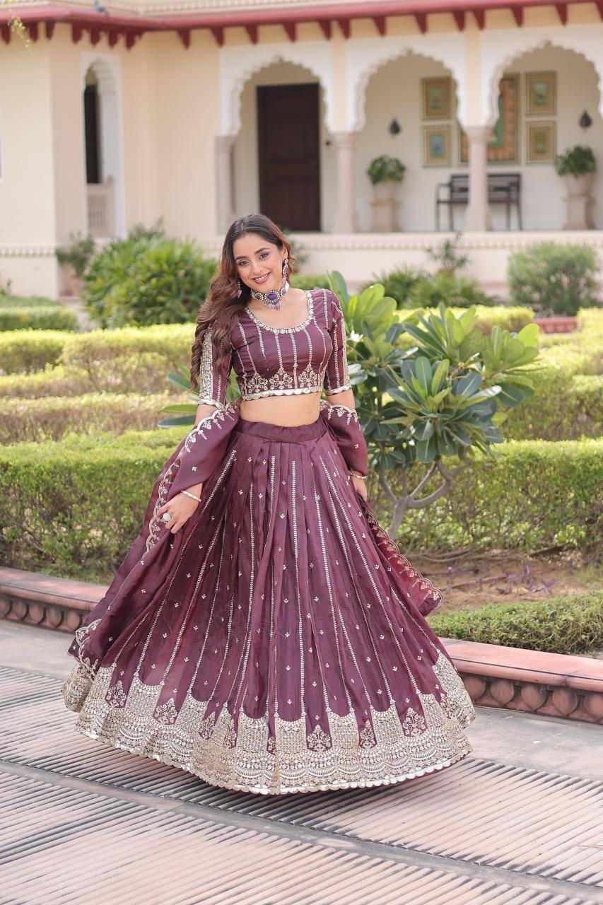 KA 5056 Crush Purple Wholesale lehenga market in Pune